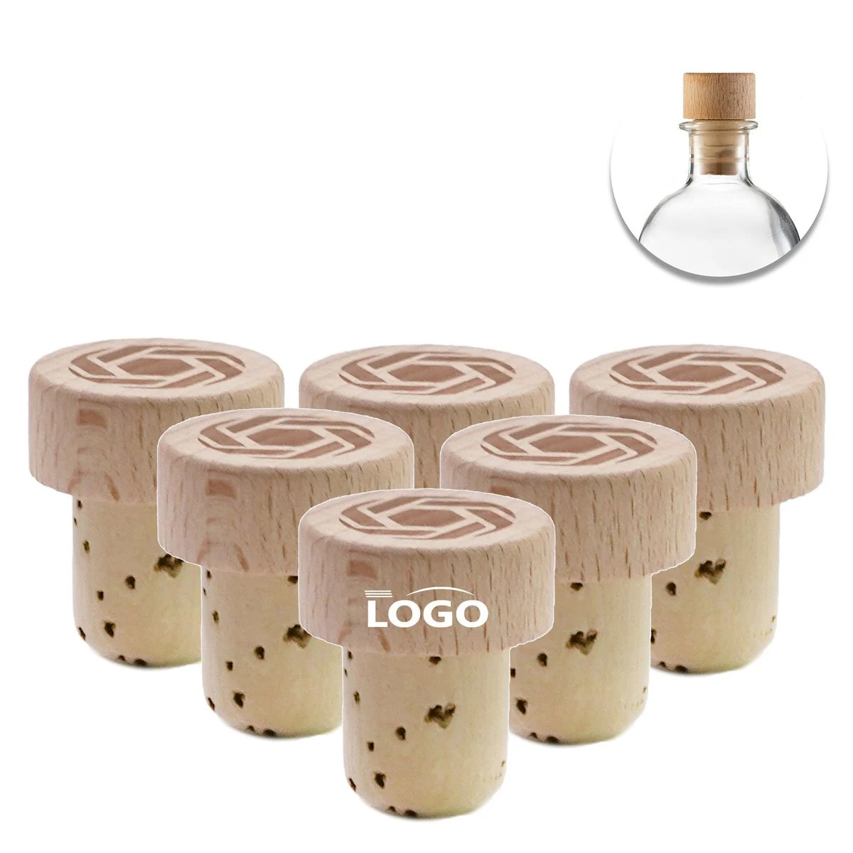 Natural Wood Wine Stopper Cork 1