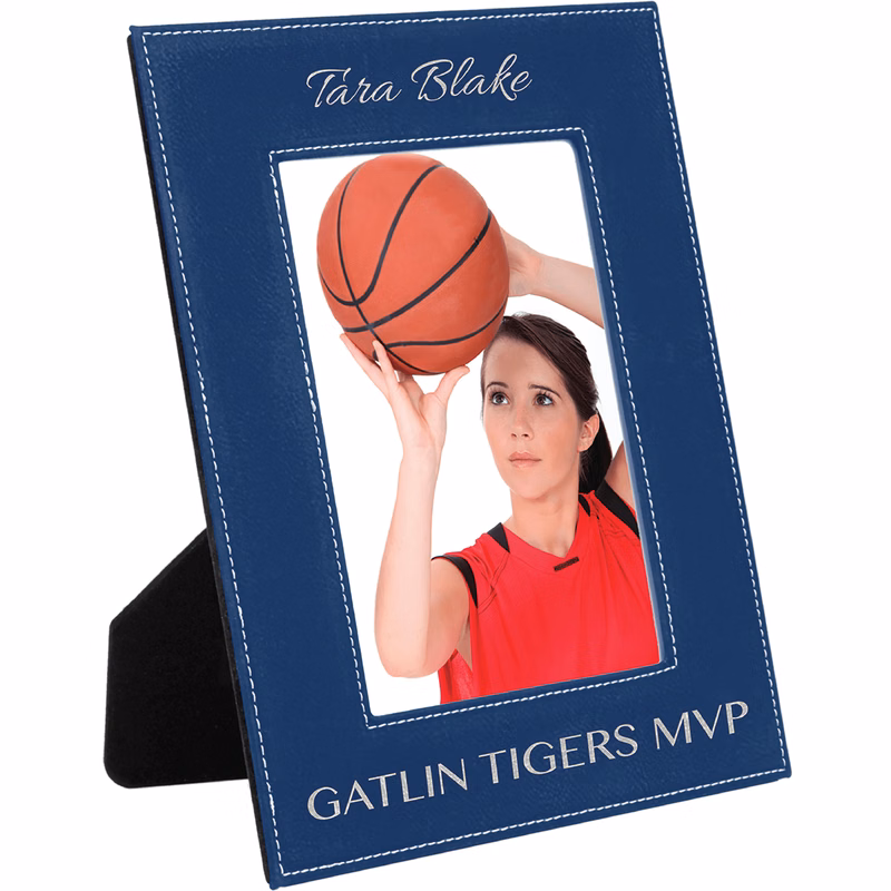 5" x 7" Blue & Silver Leatherette Photo Frame