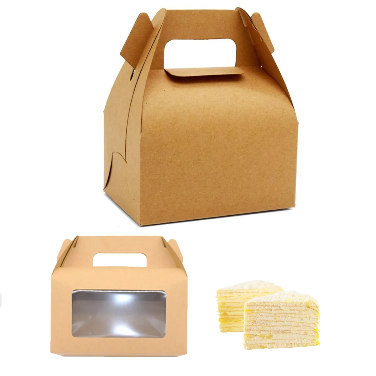 MOQ500 Economy Kraft Paper Custom Cake Box 1