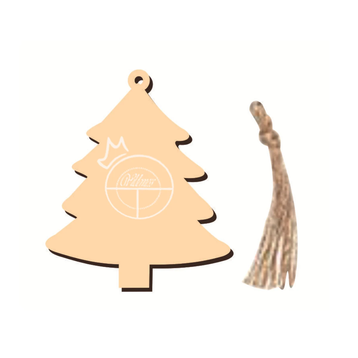 Christmas Tree Wood Pendant 10 Pieces Set 1