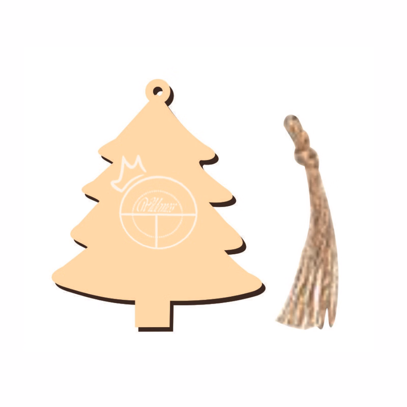 Christmas Tree Wood Pendant 10 Pieces Set