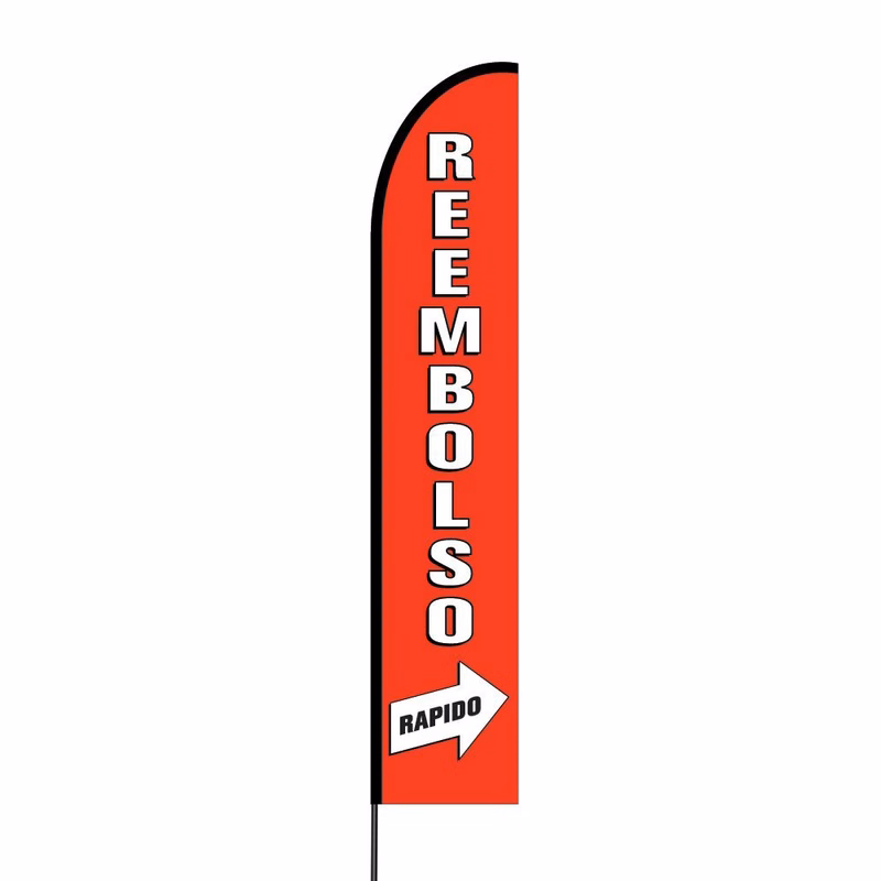 Reembolso Rapido Flag Kit Hardware 15' Feet Feather Flag Sign Outdoor Banner