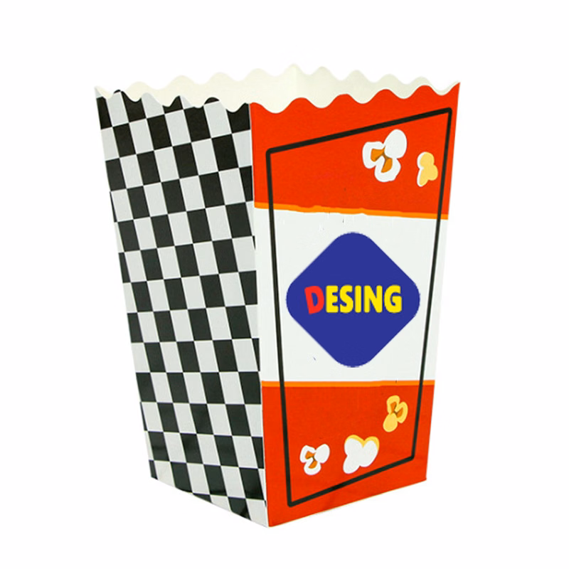 Full Color Customizable Food Grade Popcorn Bag Paper Boxes