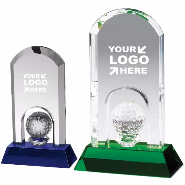 Domed Crystal Golf Award