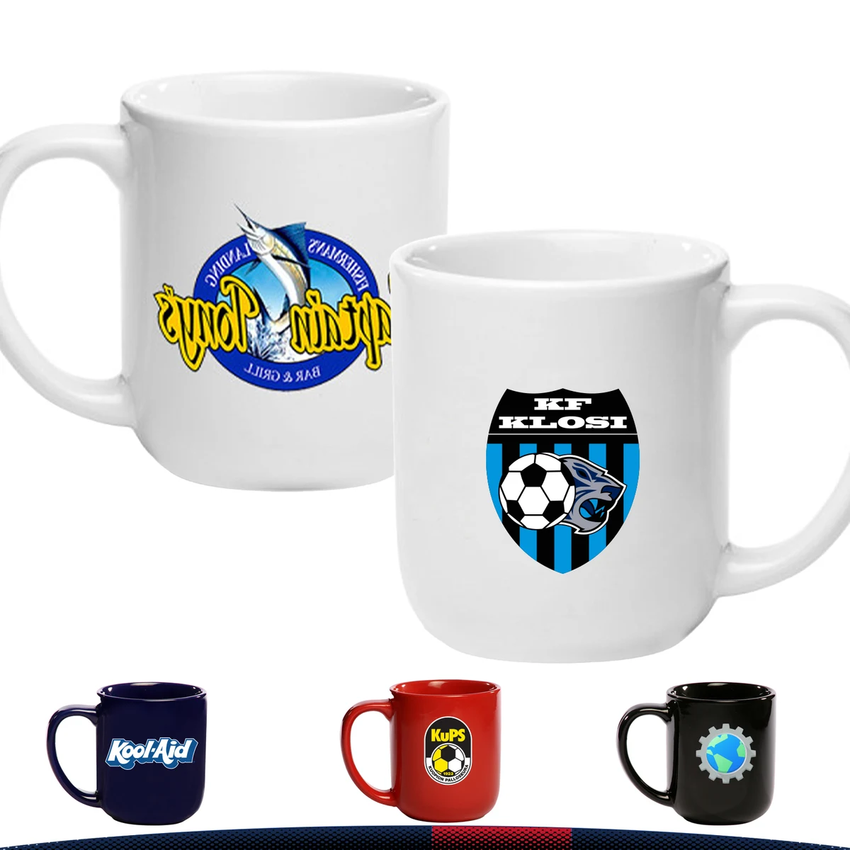16 oz. Multicolor Glossy Ceramic Mugs 1