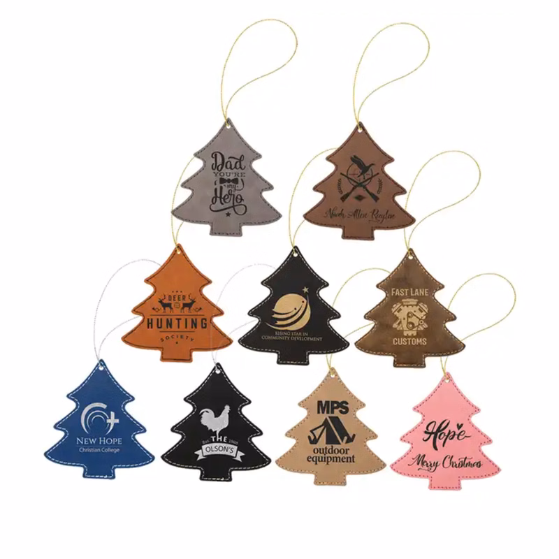 Leather Christmas Tree Shaped Hanging Ornament