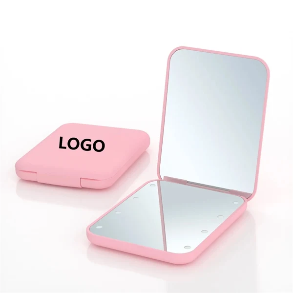 Custom Pocket LED Makeup Mirror with Magnetic Switch — Personal Care Travel Giveaway 1