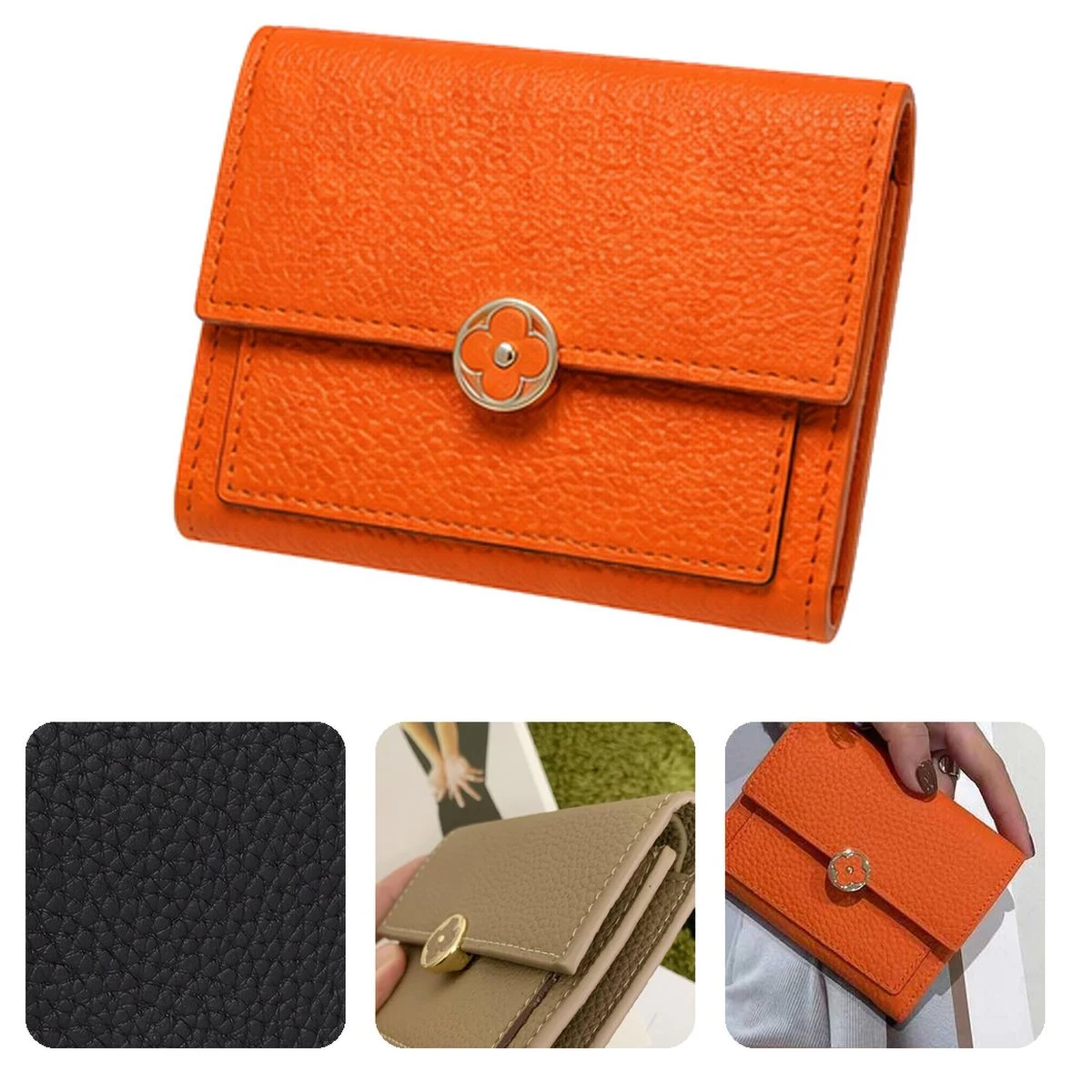 Compact Genuine Leather Ladies Bifold Wallet 1