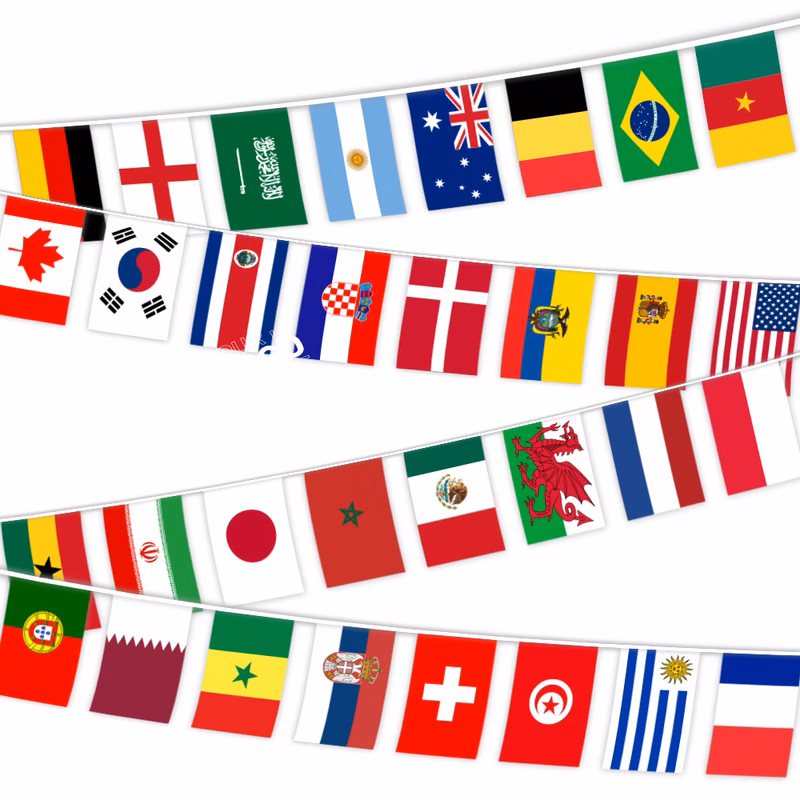 32pcs Qatar World Cup National Flag Series