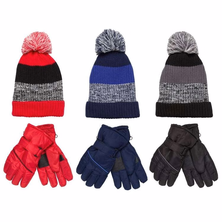 Boys Ski Gloves and Sherpa Lined Hats Assorted Colors