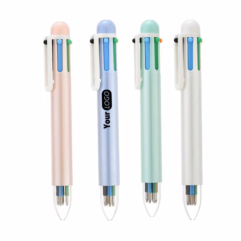 Six Color Plastic Retractable Ballpoint Pen