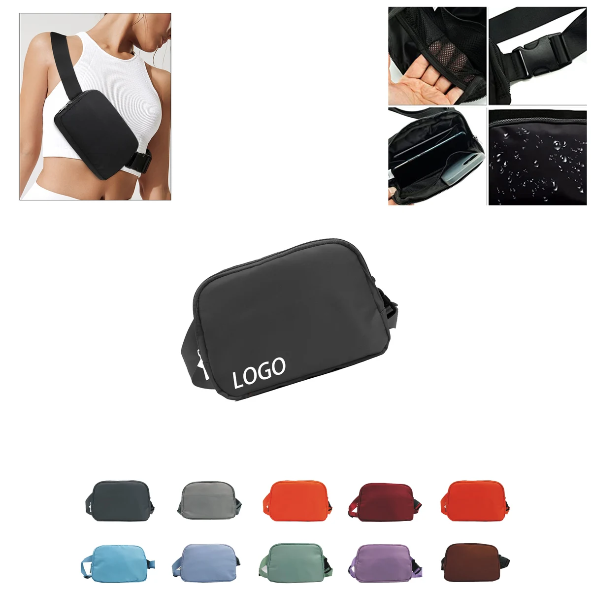 Waterproof Polyester Chest Bag Crossbody Bag 1