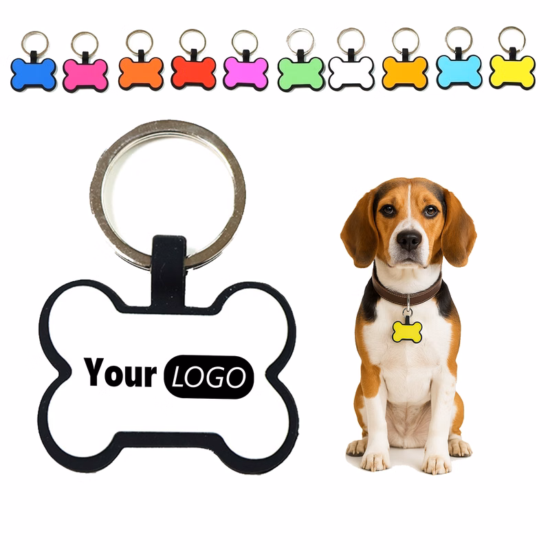 Bone Shaped Silicone Pet ID Tag