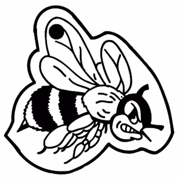Angry Bee Key Tag (Spot Color)