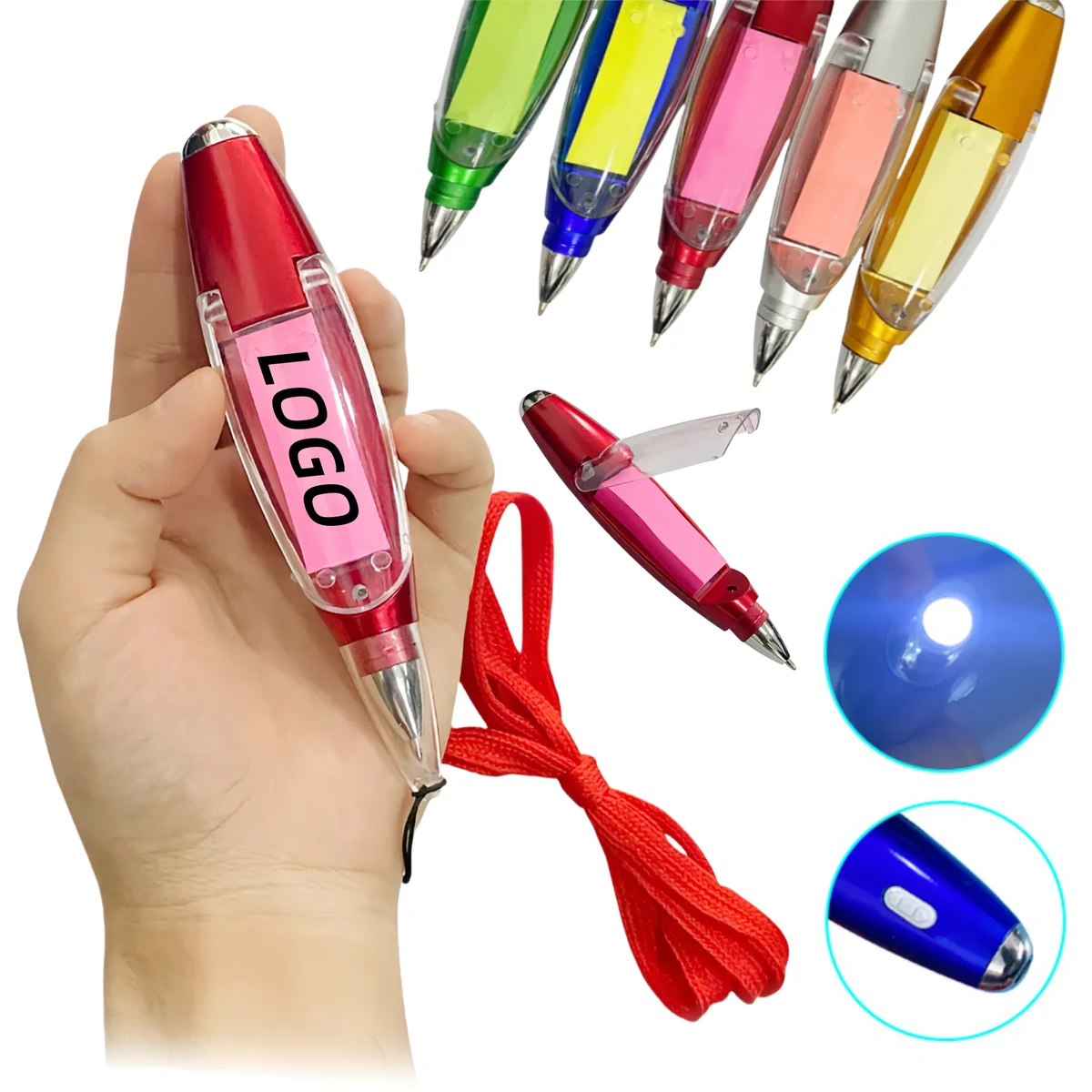 Multi Function Ballpoint Pen With Light And Sticky Note 1