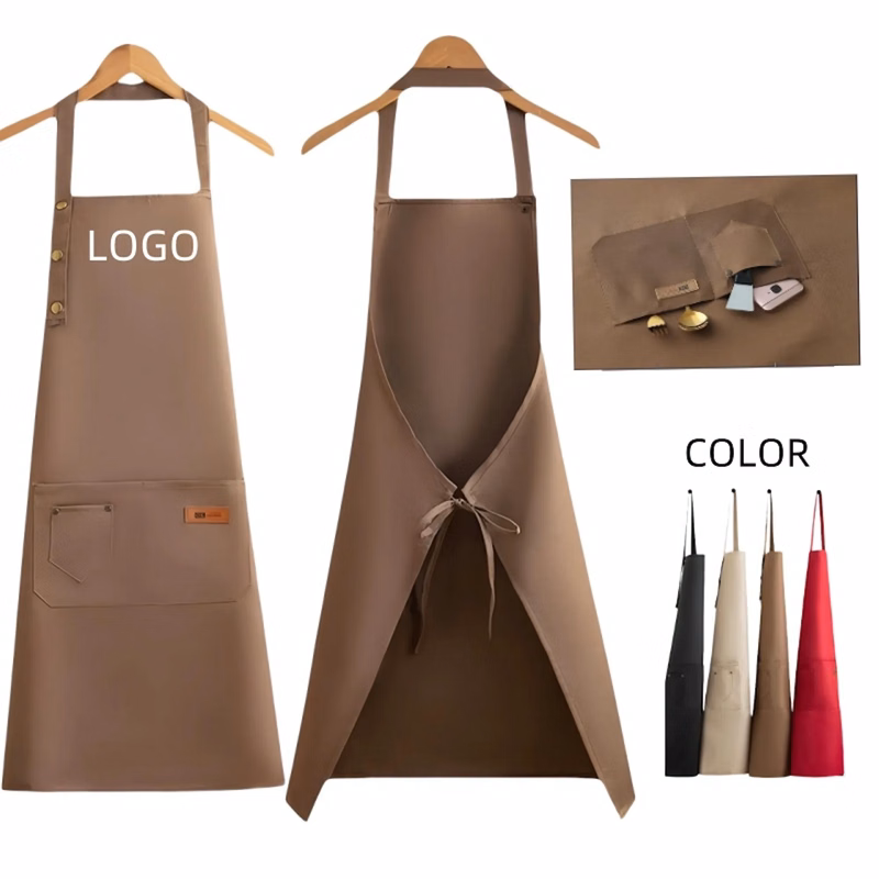 Kitchen Cooking Adjustable Polyester Apron With Pocket