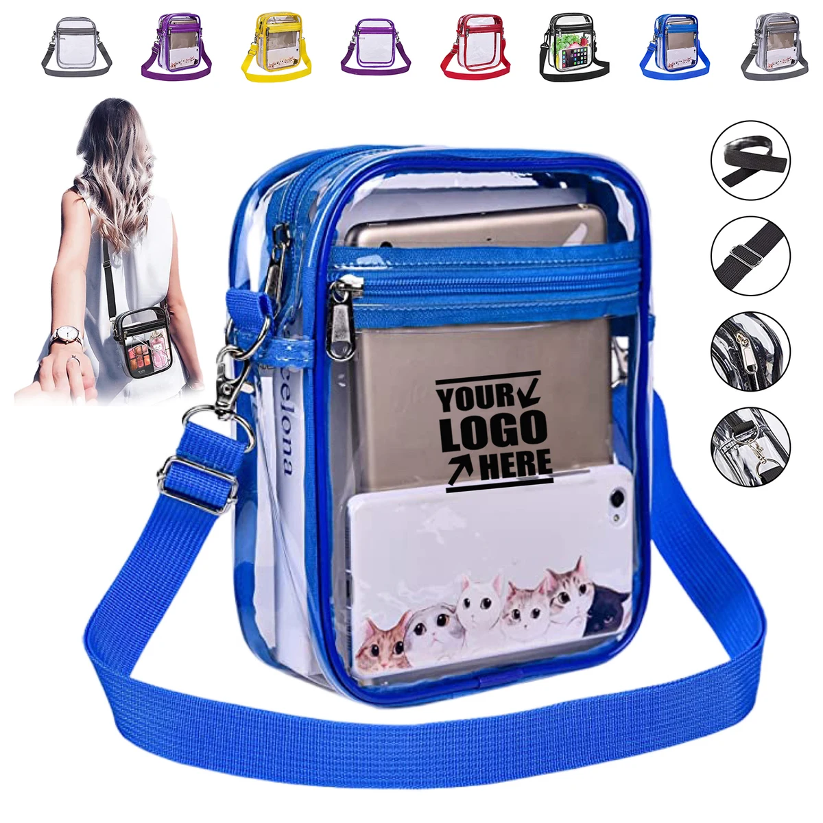 Transparent PVC Shoulder Crossbody Bag 1