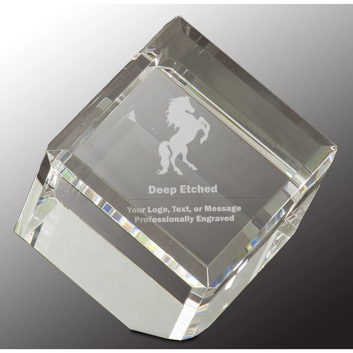 3 1/2" x 3 1/2" Crystal Cube Crystal Award 1