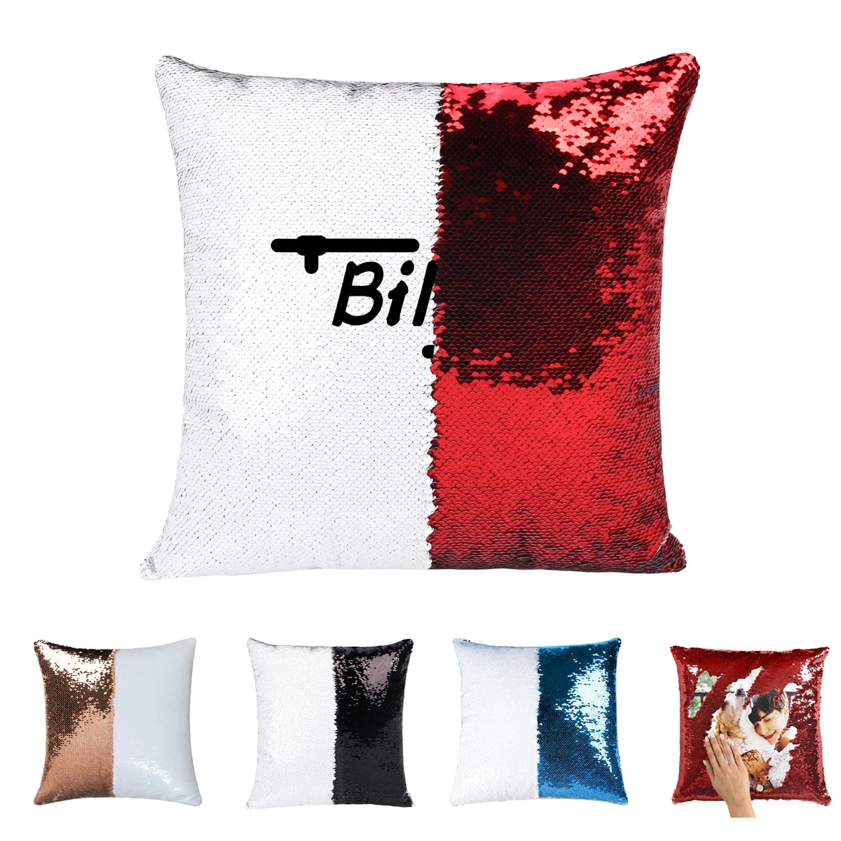 Magic Decorative Square Glitter Sequins Pillow Covers 1