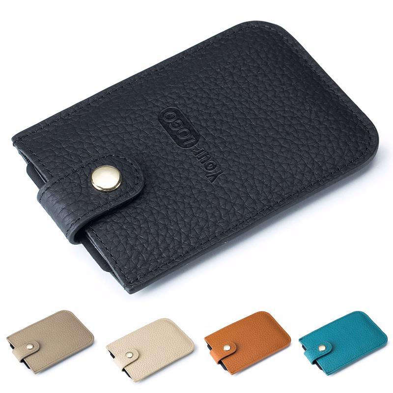 Genuine Leather portable slim coin purse business card bag