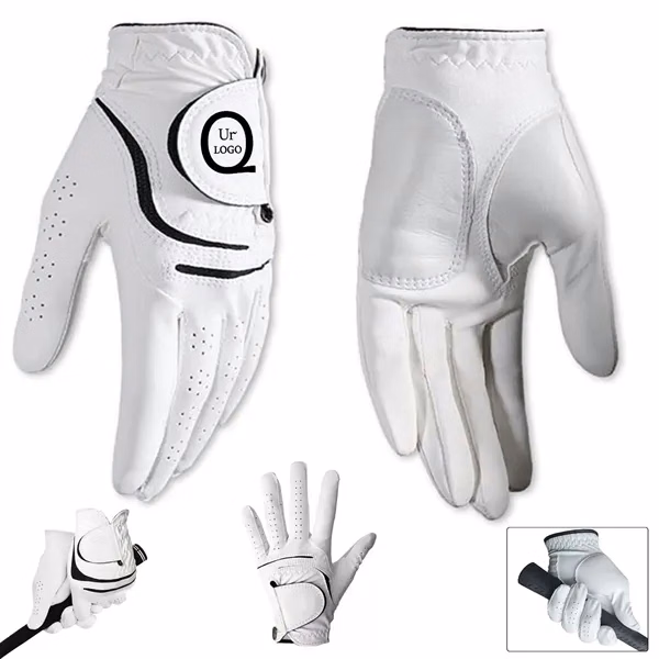 Custom Soft Leather Golf Glove with Adjustable Loop — Golfer Apparel Promotional Item
