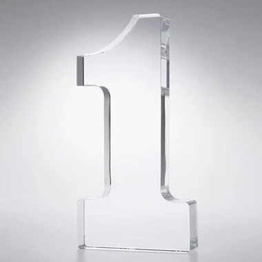 Optical Crystal Numeral One Paperweight - Small 1