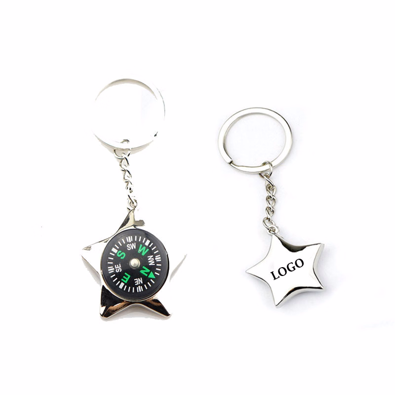 Metal Star Compass Keychain