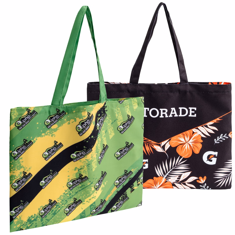 12 Oz Sublimated Sturdy Poly Canvas Tote Bag (18.5" x 14.5")