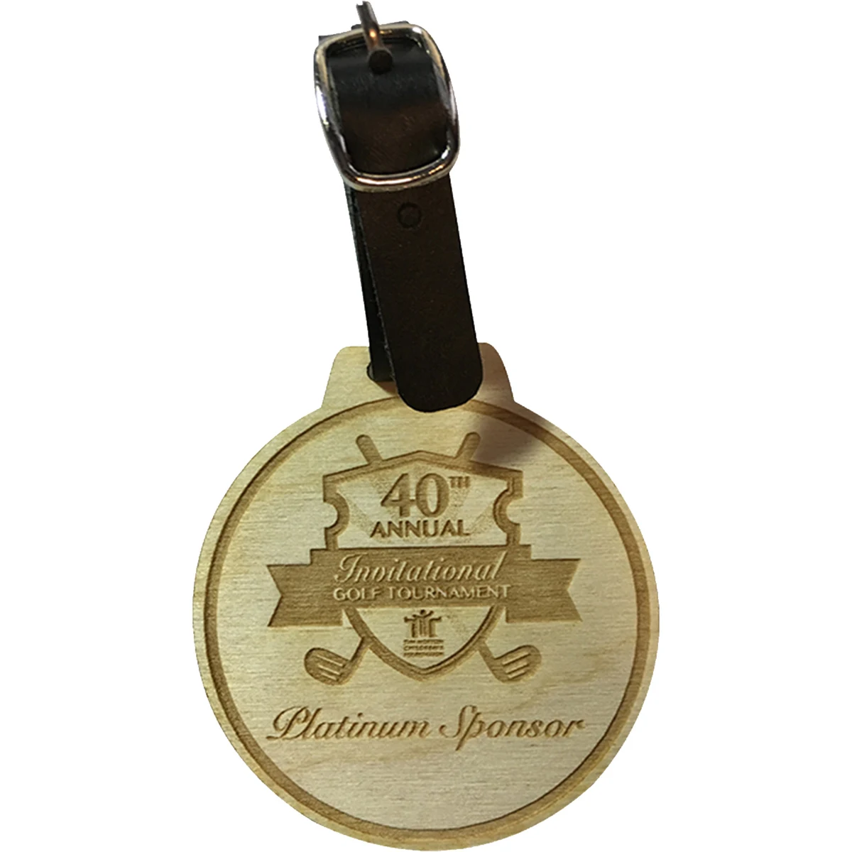 Wood Golf Bag Tags: 3" H x 3" W 1