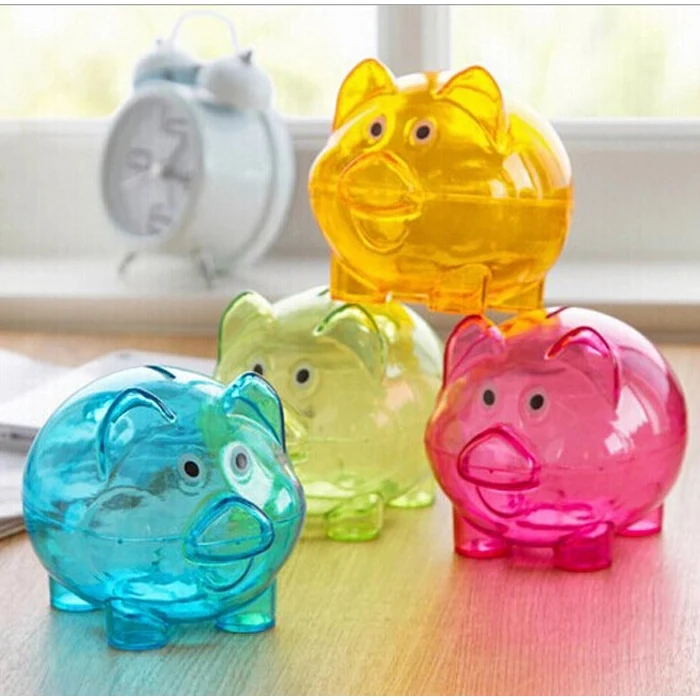 Mini Clear Piggy Coin Bank 1