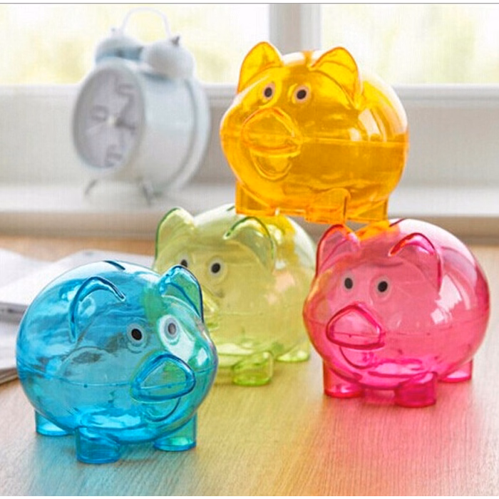 Mini Clear Piggy Coin Bank