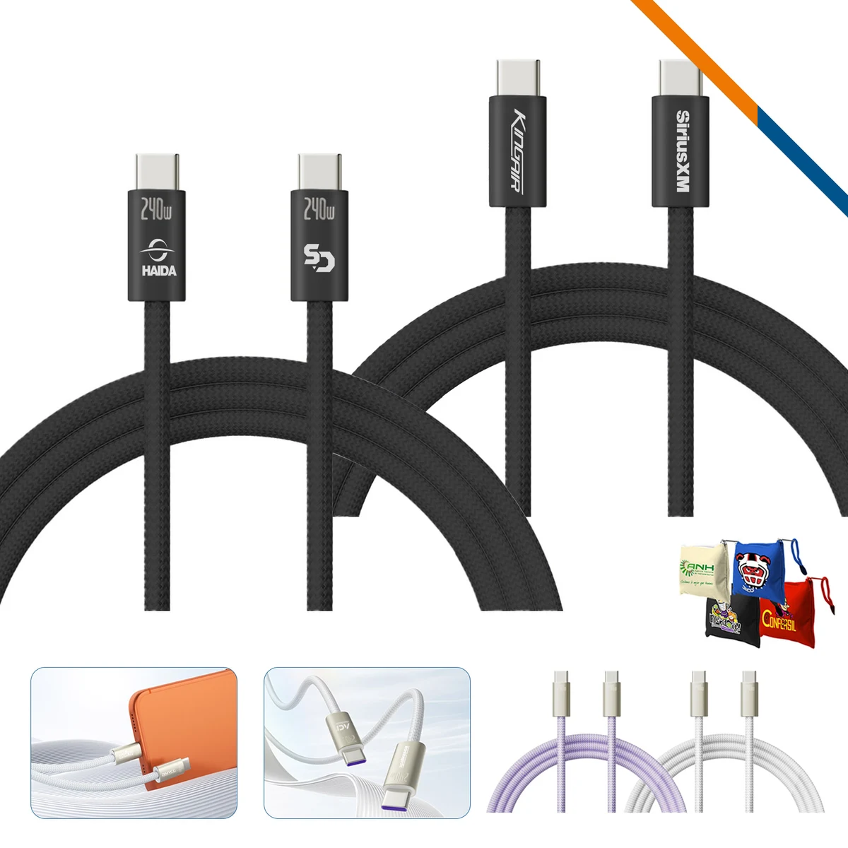 ZinCharge 240W Fast Charging Data Transfer Cable 1