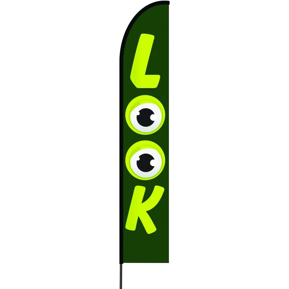 Look (Green) Kit 15' Feet Feather Flag Sign Outdoor Banner 1