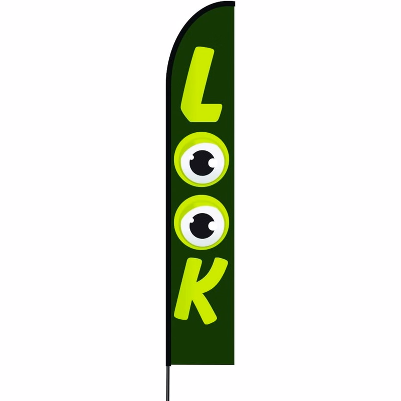 Look (Green) Kit 15' Feet Feather Flag Sign Outdoor Banner