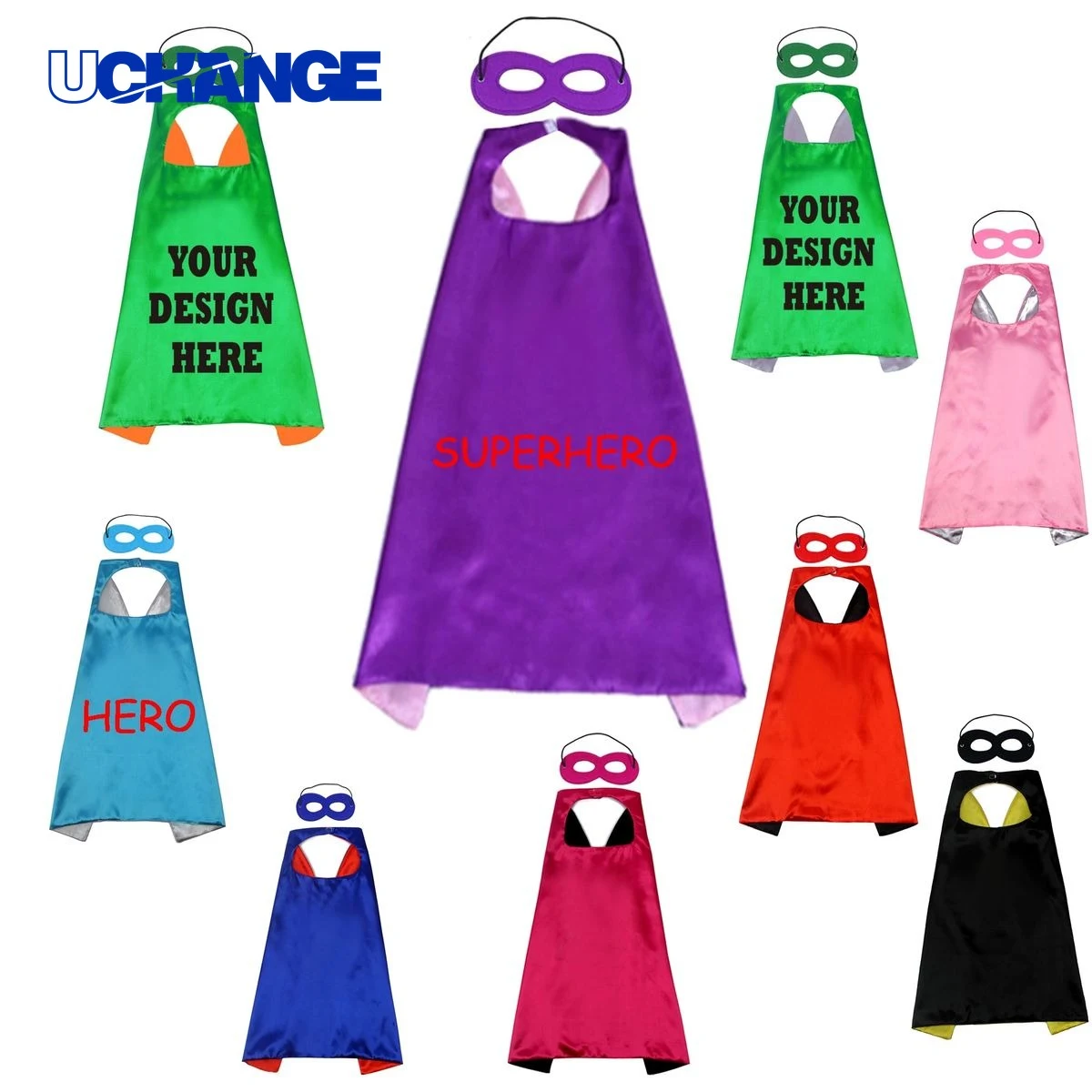 Child Hero Satin Cape Costume 1