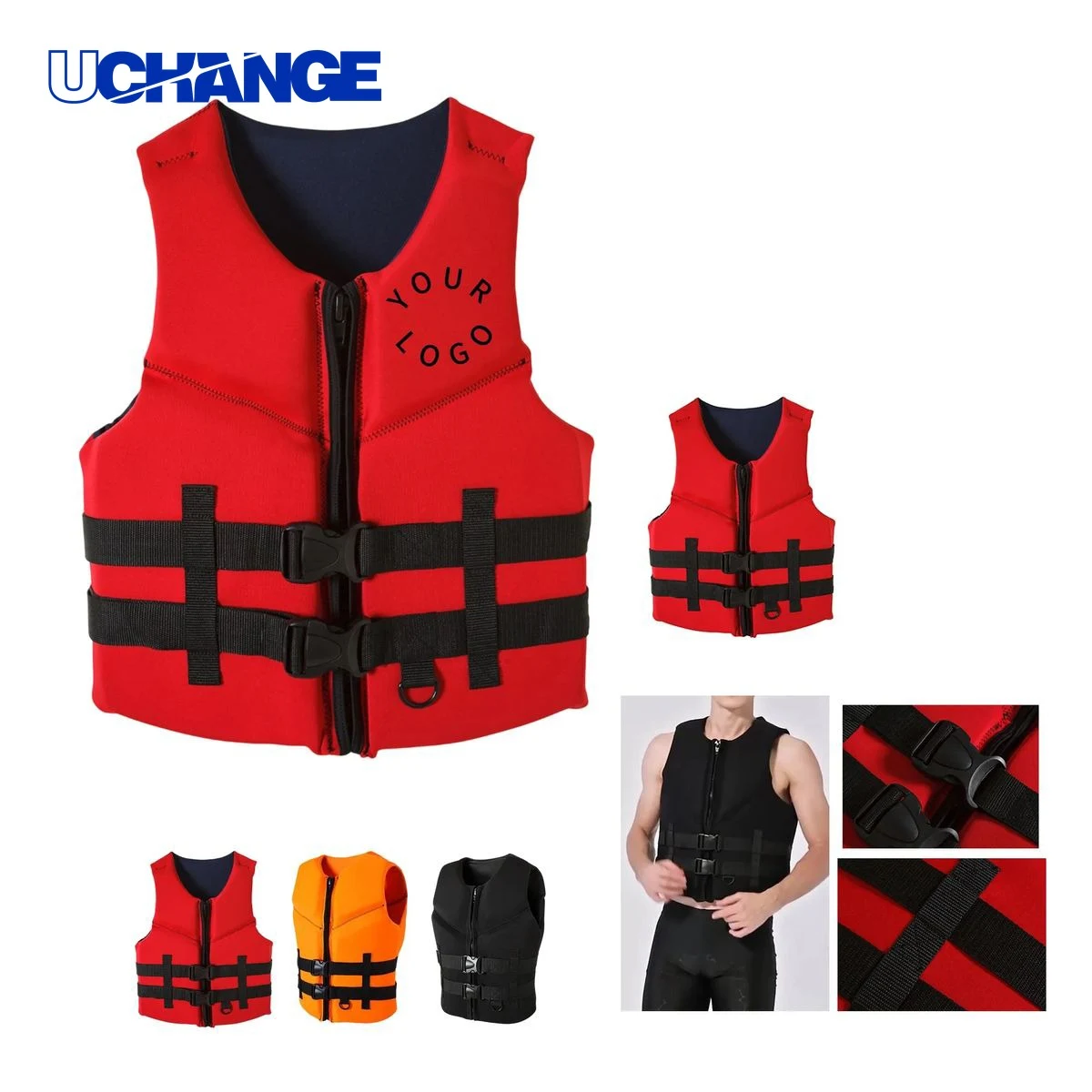 Neoprene Life Vest with Adjustable Fit for Water Sports 1
