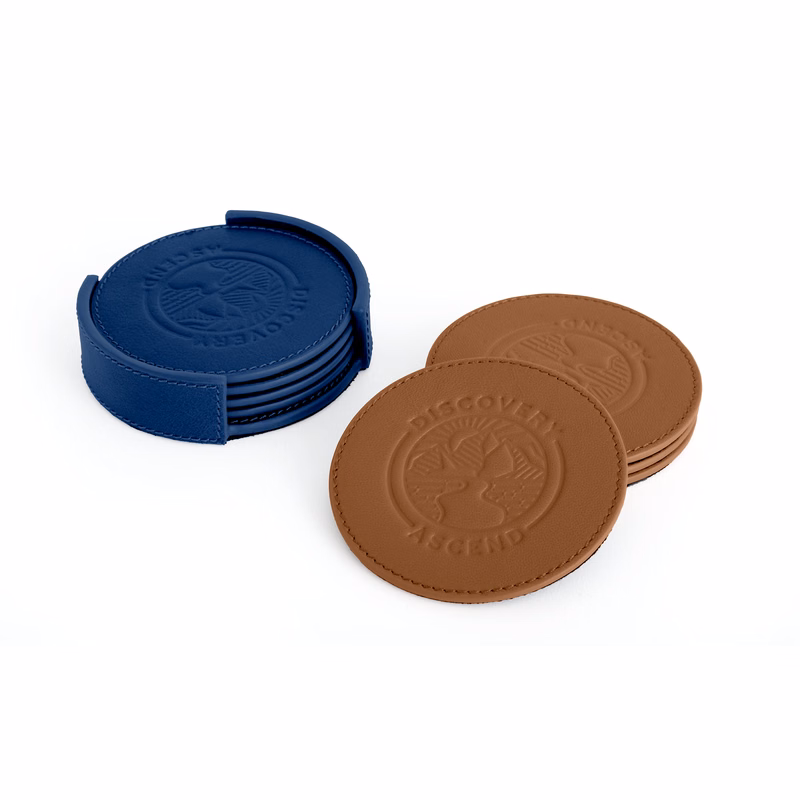 Saver Leather Coaster Set w/ Holder