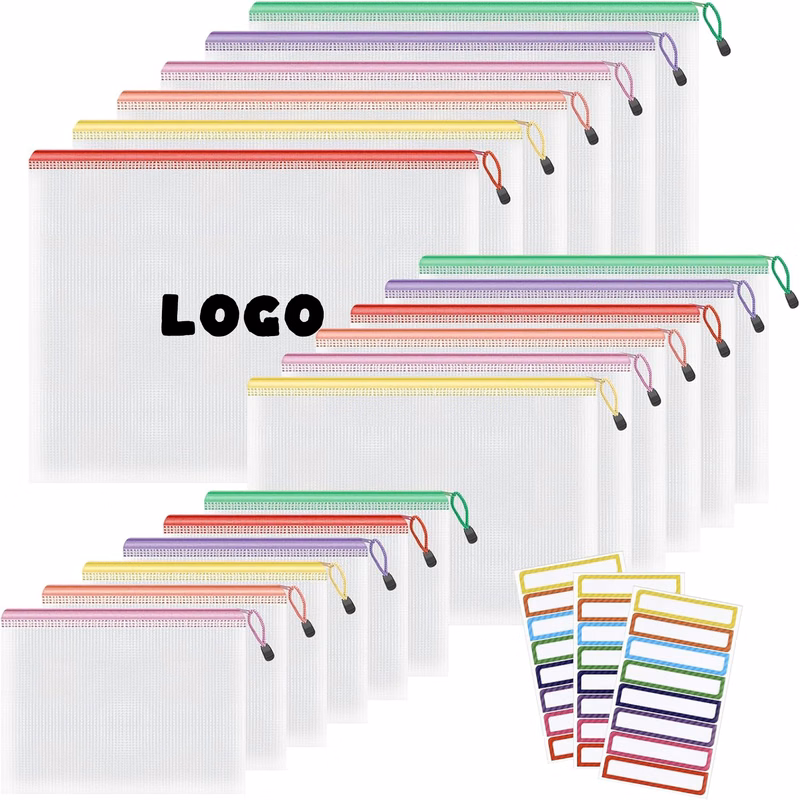 MOQ100 A4 Letter Size Transparent Zipper Bag