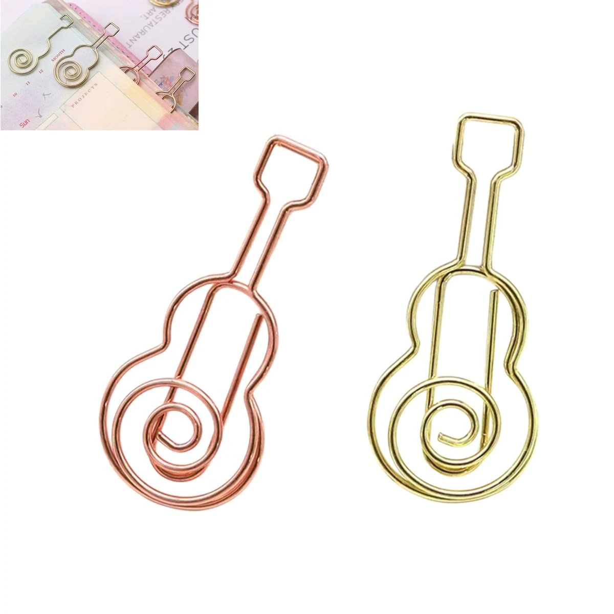 Music Note Guitar Clips?CCreative Metal Page Markers for Music Lovers 1