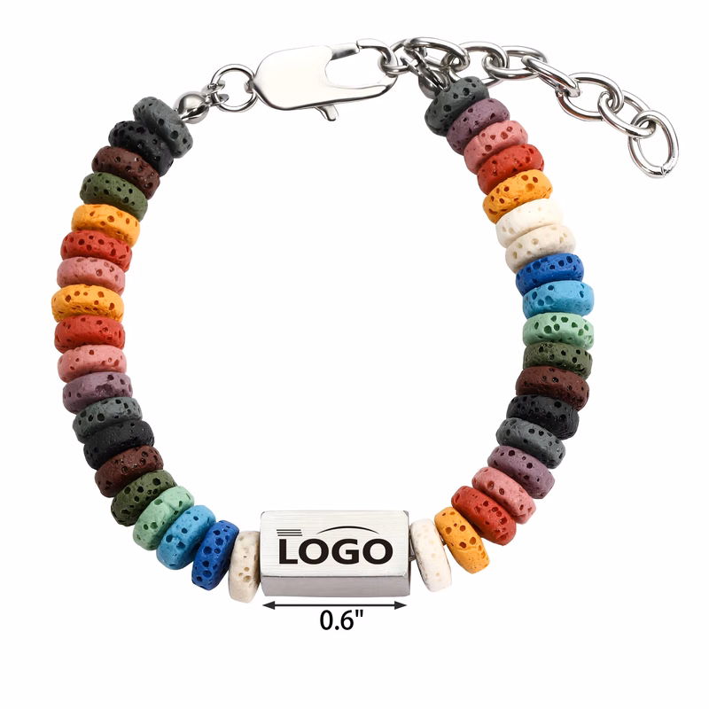 MOQ 50 PCS Colorful Volcanic Stone Bracelet