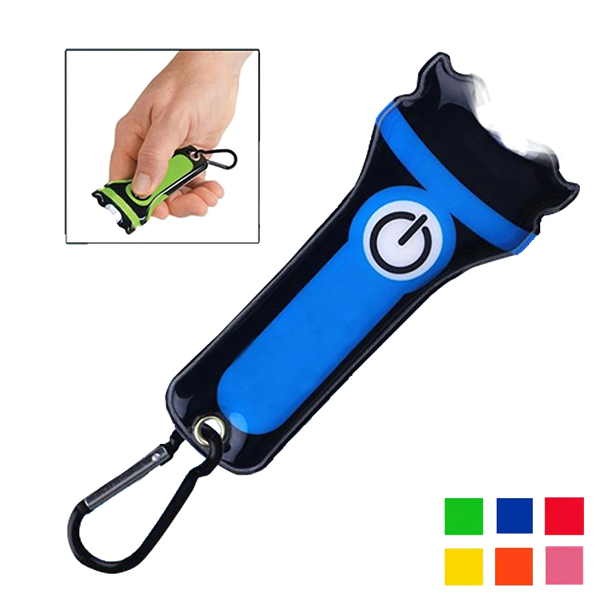 Carabiner Clip PVC Flashlight 1