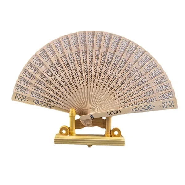 Custom Wooden Folding Hand Fans 14.2 Inch — Wedding & Event Party Favor 1