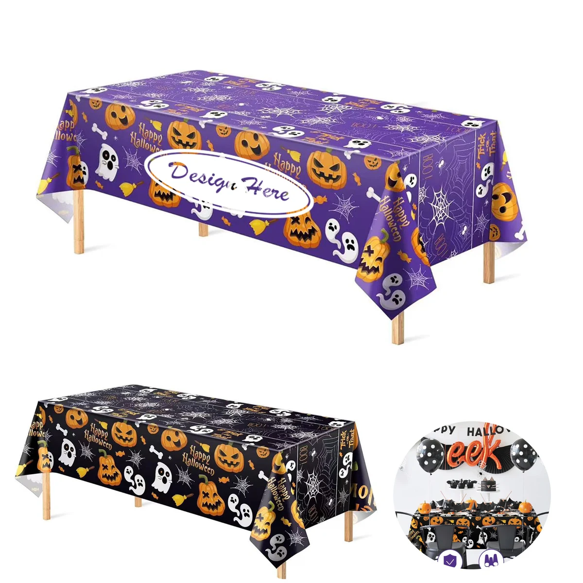 Halloween Disposable Plastic Tablecloth for Festive Dining 1