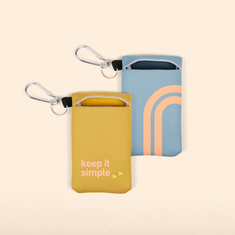 LARGE NEOPRENE MOBILE ACCESSORY HOLDER WITH CARABINER