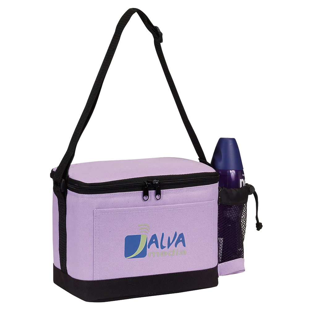 Insulated 6 Pack Cooler with Bottle Holder 1