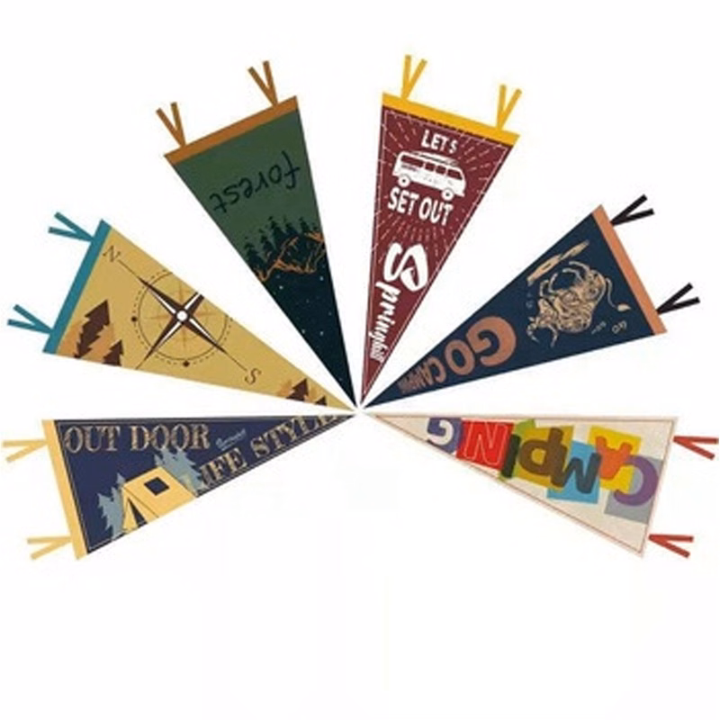 8" x 18" Custom Full Color Felt Pennant