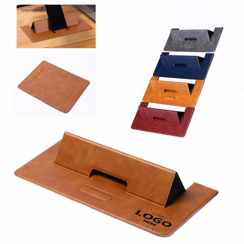 Portable Durable PU Leather Desktop Folding Holder For Home Office & Travel