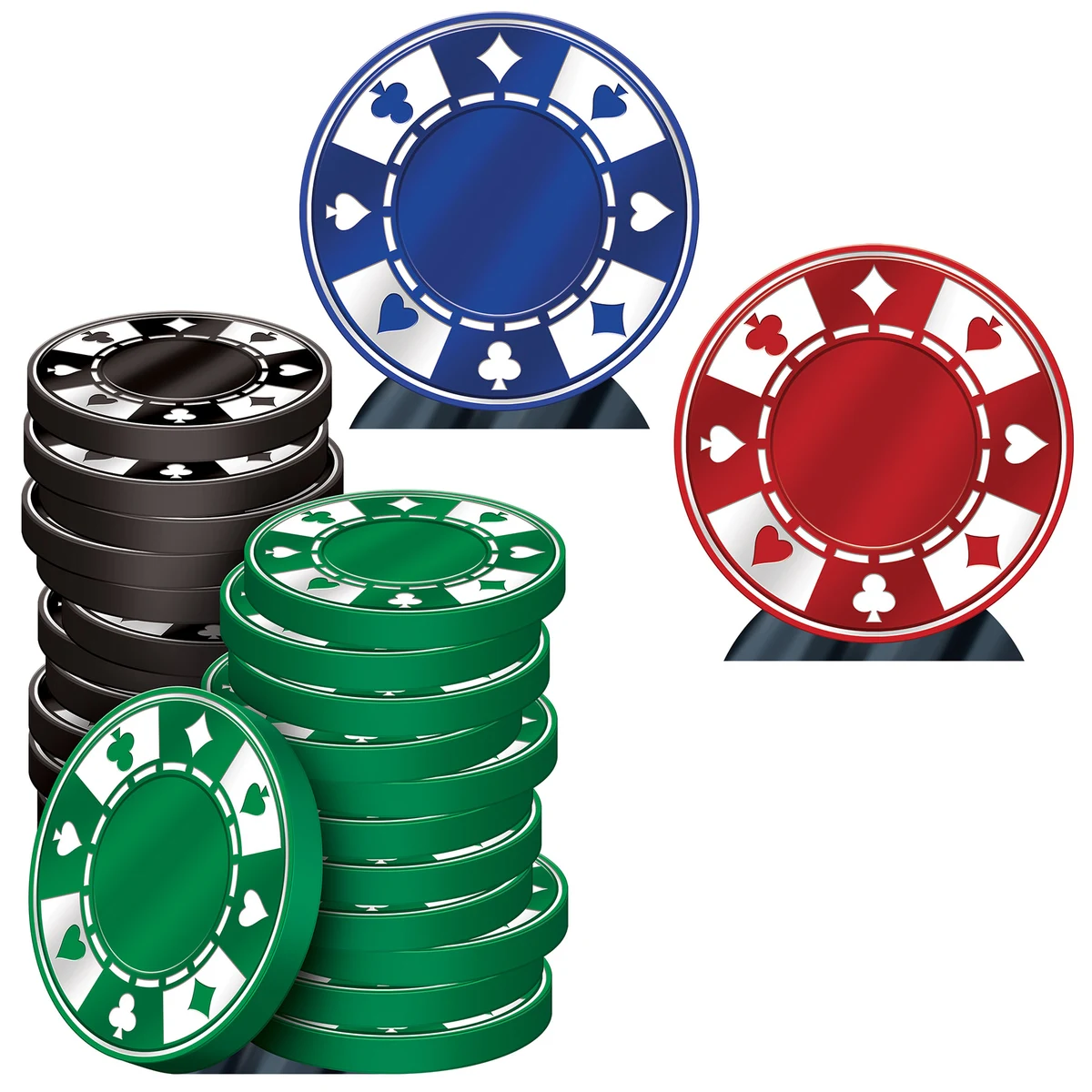 Casino Poker Chips Stand-Ups 1