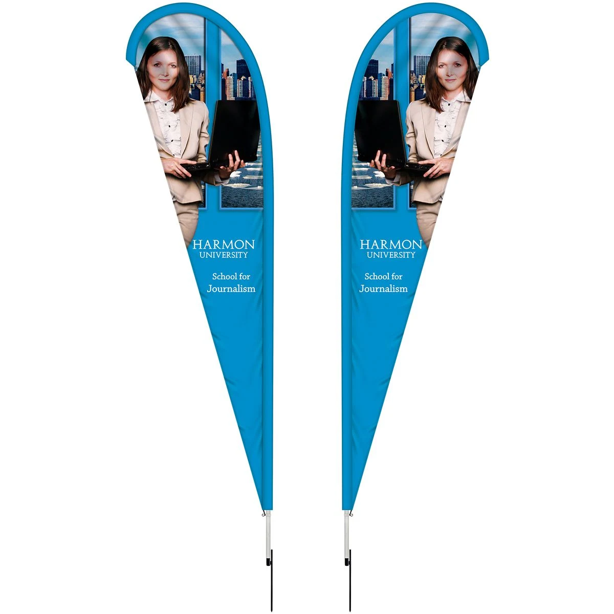 12' Double Sided Teardrop Banner w/ Premium Hardware & Spike 1