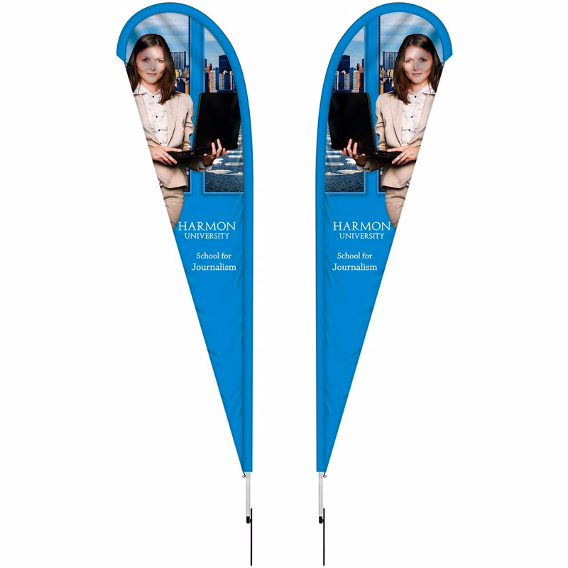 12' Double Sided Teardrop Banner w/ Premium Hardware & Spike